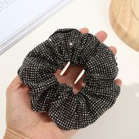 Elegant Solid Color Rhinestone Pleated Inlay Rhinestones Hair Tie main image 3