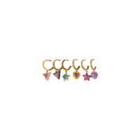 1 Jeu Mignon Star Incruster Alliage Zircon Boucles D'oreilles main image 2