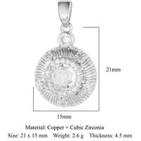 Elegant Geometric Heart Shape Flower Copper Plating Inlay Zircon Charms sku image 7