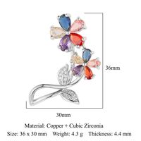 Elegant Geometric Heart Shape Flower Copper Plating Inlay Zircon Charms sku image 25
