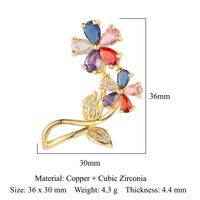 Elegant Geometric Heart Shape Flower Copper Plating Inlay Zircon Charms sku image 26