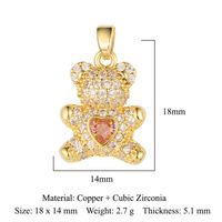 Elegante Geométrico Forma De Corazón Flor Cobre Enchapado Embutido Circón Encantos sku image 18