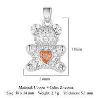 Elegante Geométrico Forma De Corazón Flor Cobre Enchapado Embutido Circón Encantos sku image 17