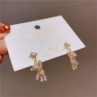 Wholesale Jewelry Simple Style Bear Alloy Artificial Gemstones Inlay Drop Earrings sku image 2