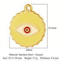 Retro Classic Style Devil's Eye Titanium Steel Plating Inlay Zircon Charms sku image 15