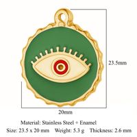 Retro Classic Style Devil's Eye Titanium Steel Plating Inlay Zircon Charms sku image 16