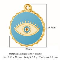 Retro Classic Style Devil's Eye Titanium Steel Plating Inlay Zircon Charms sku image 13