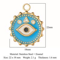 Retro Classic Style Devil's Eye Titanium Steel Plating Inlay Zircon Charms sku image 17