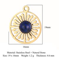 Retro Geometric Titanium Steel Plating Inlay Natural Stone Jewelry Accessories sku image 3