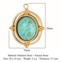 Retro Geometric Titanium Steel Plating Inlay Natural Stone Jewelry Accessories sku image 2