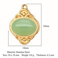 Retro Geometric Titanium Steel Plating Inlay Natural Stone Jewelry Accessories sku image 17