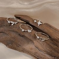 Simple Style Bow Knot Copper Inlay Zircon Rings main image 4