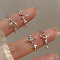 Simple Style Bow Knot Copper Inlay Zircon Rings main image 2