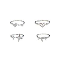 Simple Style Bow Knot Copper Inlay Zircon Rings main image 3