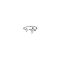 Simple Style Bow Knot Copper Inlay Zircon Rings sku image 1