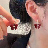 1 Pair Ig Style Sweet Bow Knot Plating Inlay Alloy Rhinestones Drop Earrings main image 1