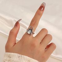 Cool Style Spider Alloy Plating Inlay Artificial Gemstones Women's Open Rings main image 5