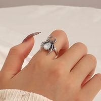 Cool Style Spider Alloy Plating Inlay Artificial Gemstones Women's Open Rings main image 4