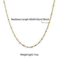 Luxurious Solid Color Stainless Steel Enamel Plating Inlay Zircon 18k Gold Plated Necklace sku image 3