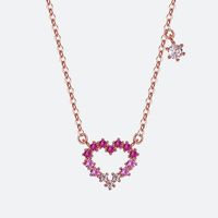 Simple Style Heart Shape White Copper Inlay Zircon Pendant Necklace main image 1