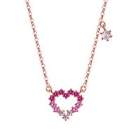 Simple Style Heart Shape White Copper Inlay Zircon Pendant Necklace sku image 2