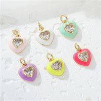 Sweet Heart Shape Copper Plating Inlay Zircon Jewelry Accessories main image 2