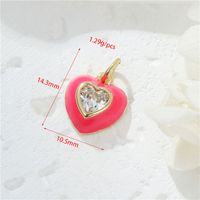 Sweet Heart Shape Copper Plating Inlay Zircon Jewelry Accessories sku image 1