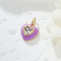 Sweet Heart Shape Copper Plating Inlay Zircon Jewelry Accessories sku image 3