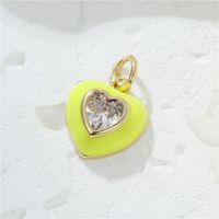 Sweet Heart Shape Copper Plating Inlay Zircon Jewelry Accessories sku image 2
