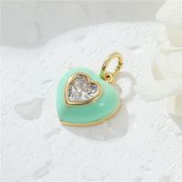 Sweet Heart Shape Copper Plating Inlay Zircon Jewelry Accessories sku image 4