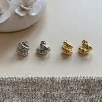 1 Pair Simple Style Solid Color Plating Metal Ear Studs main image 1
