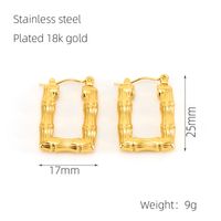 1 Pair Elegant Square Polishing Plating 304 Stainless Steel Titanium Steel 18K Gold Plated Earrings sku image 2