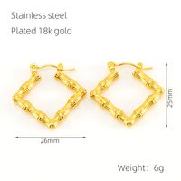 1 Pair Elegant Square Polishing Plating 304 Stainless Steel Titanium Steel 18K Gold Plated Earrings sku image 3