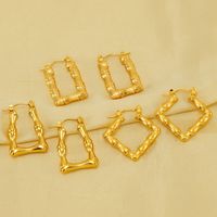 1 Pair Elegant Square Polishing Plating 304 Stainless Steel Titanium Steel 18K Gold Plated Earrings main image 5