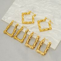 1 Pair Elegant Square Polishing Plating 304 Stainless Steel Titanium Steel 18K Gold Plated Earrings main image 3