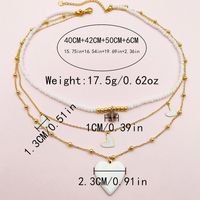 304 Stainless Steel Artificial Crystal Gold Plated Elegant French Style Layered Enamel Plating Heart Shape Three Layer Necklace main image 3