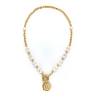 Simple Style Round Artificial Pearl Glass Beaded Women's Pendant Necklace main image 2