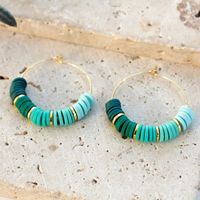 1 Pair Simple Style Round Beaded Soft Clay Drop Earrings main image 4
