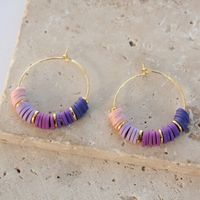 1 Pair Simple Style Round Beaded Soft Clay Drop Earrings main image 3
