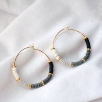 1 Pair Simple Style Round Beaded Metal Earrings sku image 2