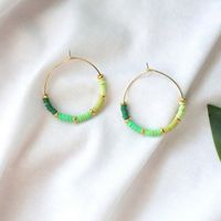 1 Pair Simple Style Round Beaded Metal Earrings sku image 5