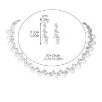 Sweet Solid Color Silver Plated Rhinestones Alloy Wholesale Earrings Necklace main image 3