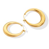 1 Paar Einfacher Stil Kreis Überzug Rostfreier Stahl Vergoldet Reif Ohrringe main image 1