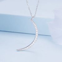 Casual Sun Moon Sterling Silver White Gold Plated Turquoise Zircon Necklace In Bulk main image 6