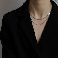 Ig Style Simple Style Solid Color Titanium Steel Plating Layered Necklaces Necklace main image 6