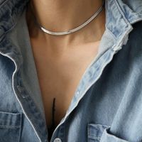 Style Ig Style Simple Couleur Unie Acier Au Titane Placage Collier En Couches Collier sku image 1