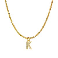 Simple Style Classic Style Letter Titanium Steel Plating Inlay Zircon Pendant Necklace sku image 11