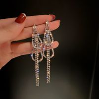 Wholesale Jewelry Simple Style Solid Color Alloy Rhinestones Inlay Drop Earrings sku image 35