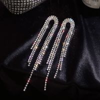 Wholesale Jewelry Simple Style Solid Color Alloy Rhinestones Inlay Drop Earrings sku image 7