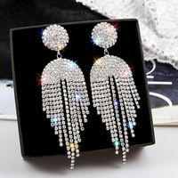 Wholesale Jewelry Simple Style Solid Color Alloy Rhinestones Inlay Drop Earrings sku image 48